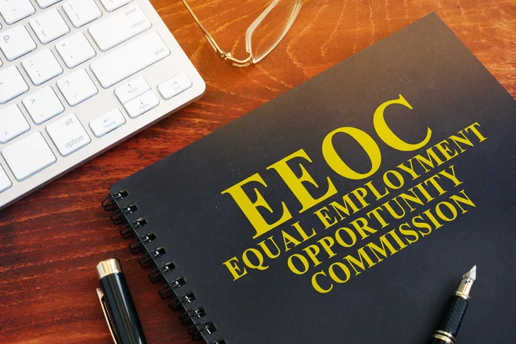 Equal Employment Opportunity Commission EEOC on a desk.