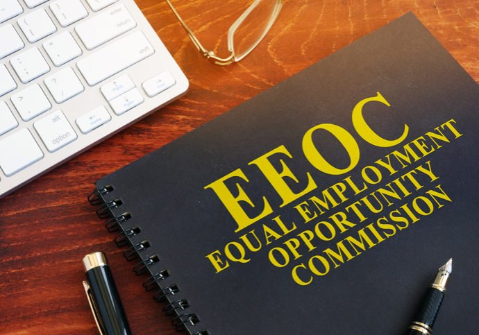 Equal Employment Opportunity Commission EEOC on a desk.